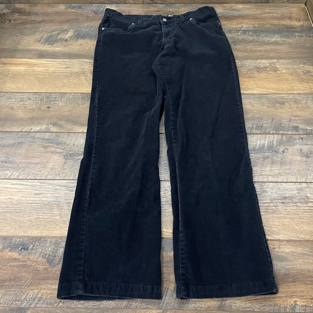 Columbia Womens Black Corduroy Wide Leg Pants Size 12 Regular Baggy Gorpcore